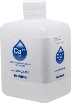 Horiba calcium ionic strength adjuster, 500 ml, laboratory solution, bottle and label